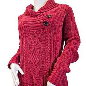 Red Cable Knit M Eddie Bauer Sweater